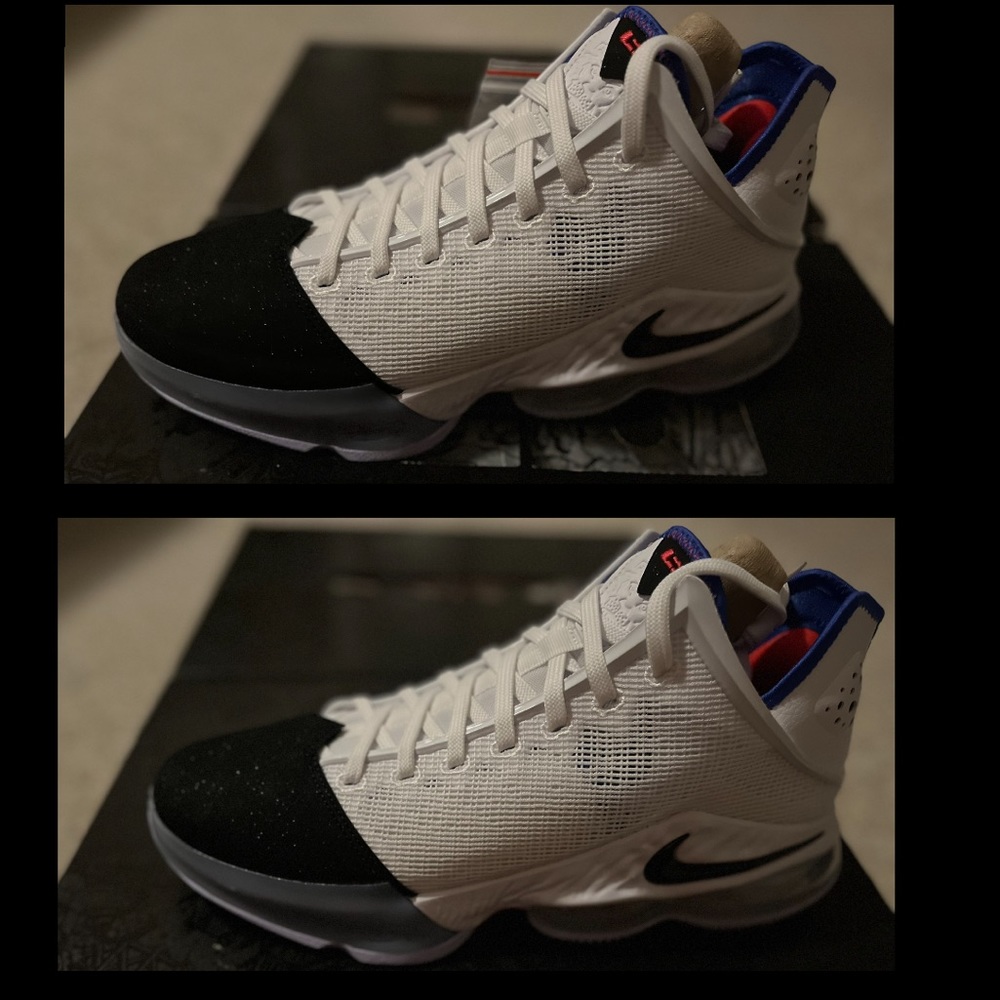 LeBron 19 Low Basketball Shoes White/Medium/ Blue